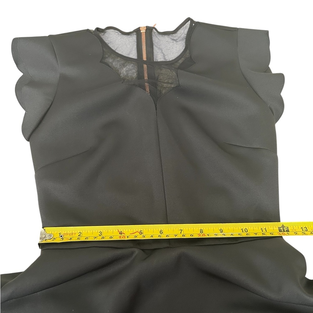 TED BAKER Sharlot Paneled Scallop Dress Black Size 0 (fits XS–S) - Picture 11 of 15